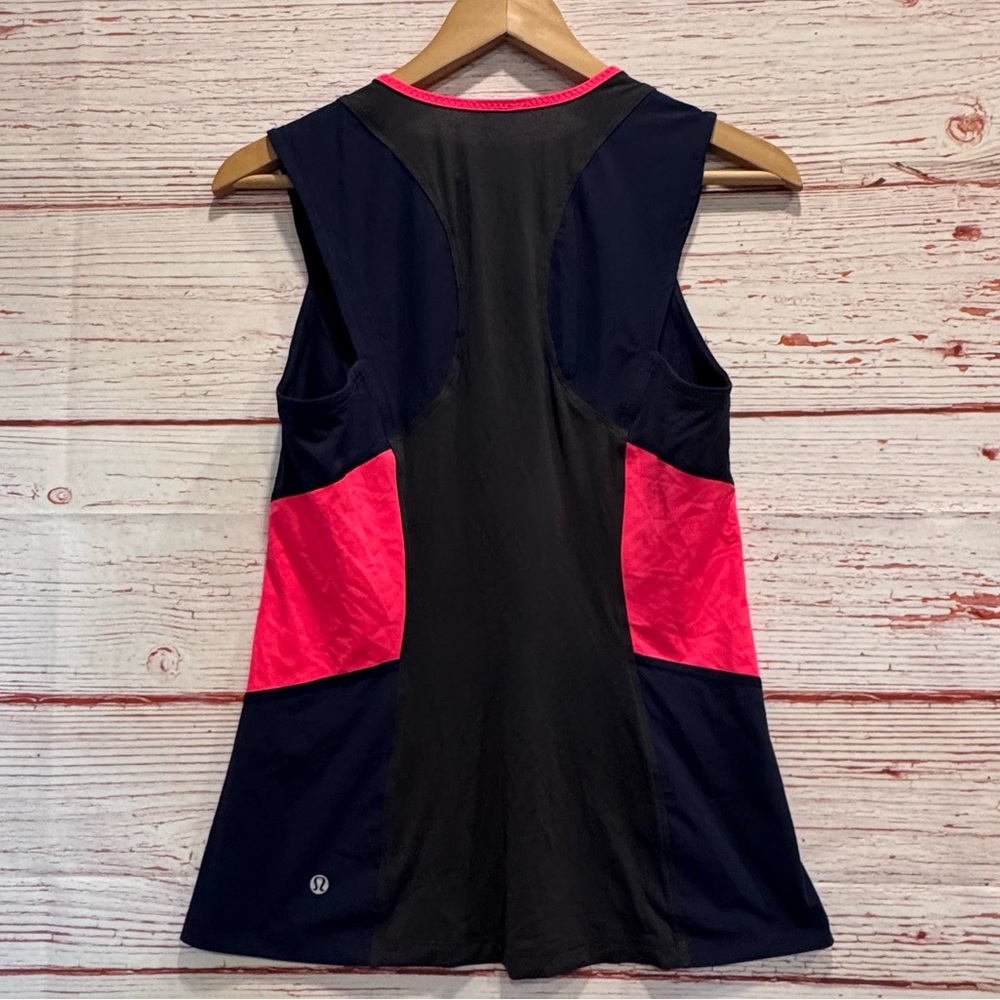Lululemon Trail Bound Tank in Deep Coal / Deep Navy / Electric Coral Sz 8 - Picture 9 of 11
